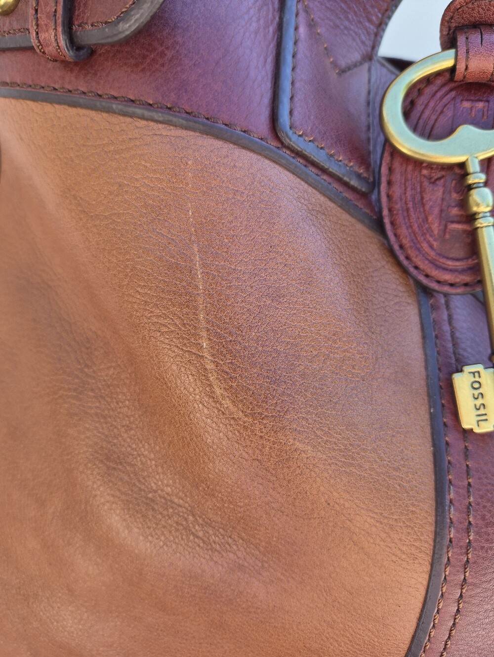 Fossil Two-Tone Leather Revival Weekender Satchel - Picture 7 of 15